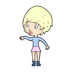 comic cartoon concerned woman reaching out