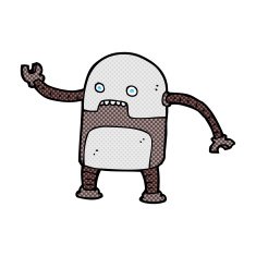 funny comic cartoon robot N3