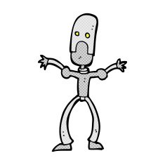 comic cartoon funny robot N3
