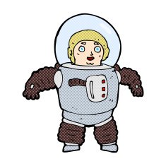 comic cartoon space man