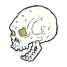 comic cartoon spooky skull N11