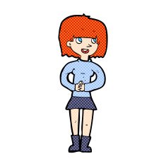 comic cartoon friendly woman N6
