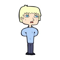 comic cartoon unhappy man N2