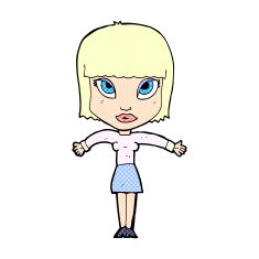 comic cartoon woman shrugging N5