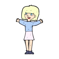 comic cartoon excited woman N7