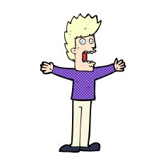 comic cartoon terrified man N11