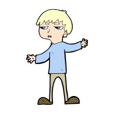 comic cartoon annoyed boy