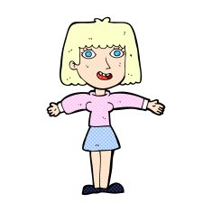 comic cartoon excited woman N8