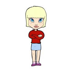 comic cartoon woman with crossed arms N3