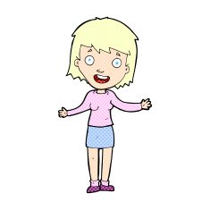 comic cartoon excited woman N9