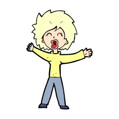 comic cartoon woman shouting