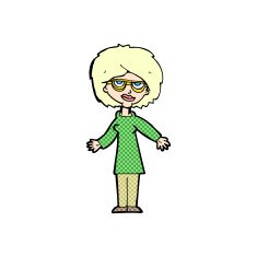 comic cartoon woman wearing glasses N2