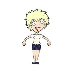comic cartoon excited woman N10