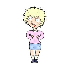 comic cartoon excited woman N11