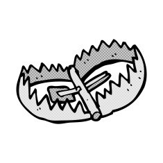 comic cartoon bear trap