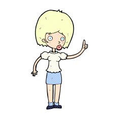 comic cartoon woman with idea N17