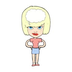 comic cartoon woman thinking N2