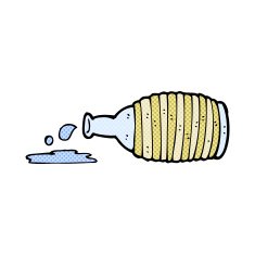 comic cartoon spilled bottle