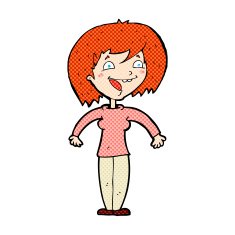 comic cartoon excited woman N12