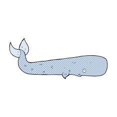 comic cartoon whale