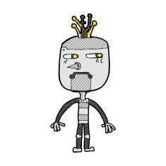 funny comic cartoon robot N4