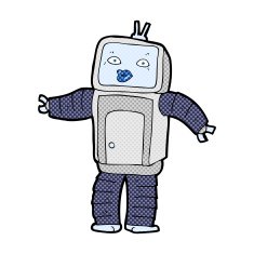 funny comic cartoon robot N5