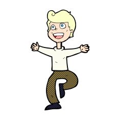 comic cartoon excited boy N4