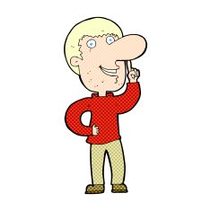 comic cartoon man with idea N4