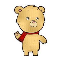 comic cartoon teddy bear N34
