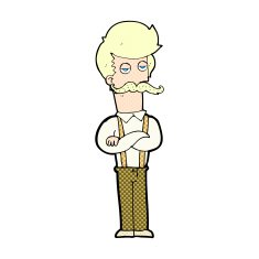 comic cartoon man with mustache N2