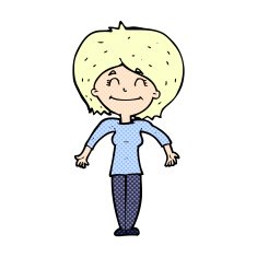 comic cartoon woman shrugging shoulders N28