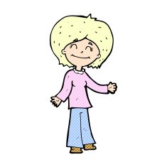 comic cartoon happy woman N13