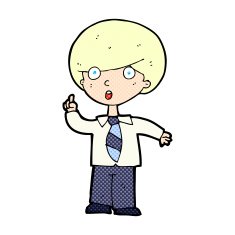 comic cartoon school boy answering question N4