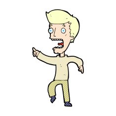 comic cartoon terrified man N12