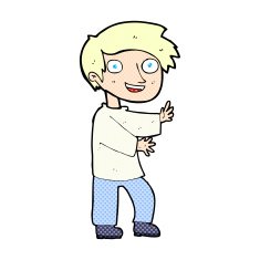 comic cartoon excited boy N5