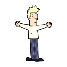 comic cartoon happy man N18