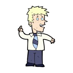 comic cartoon man with idea N5