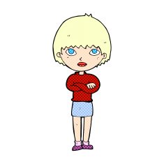 comic cartoon woman with crossed arms N4