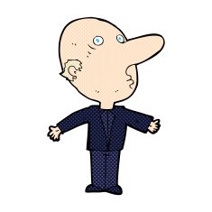 comic cartoon confused middle aged man