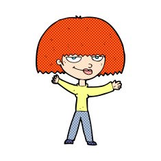 comic cartoon smug woman N2