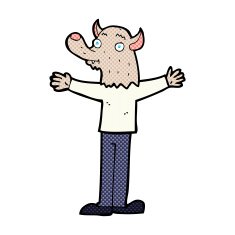 comic cartoon friendly werewolf N2