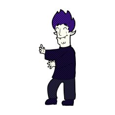 comic cartoon excited vampire
