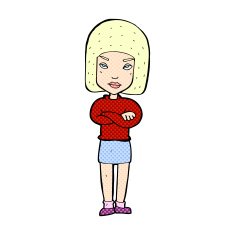 comic cartoon woman with crossed arms N5