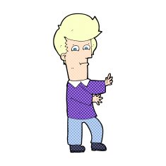 comic cartoon man gesturing wildly