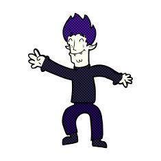 comic cartoon happy vampire man N2