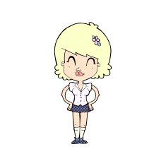 comic cartoon happy woman N15