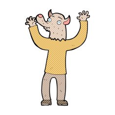 comic cartoon happy werewolf man