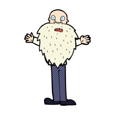 comic cartoon bearded old man N2