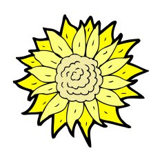 comic cartoon sunflower
