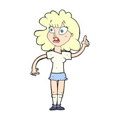 comic cartoon woman making point N2